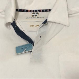 Terry cloth polo. White. XL.